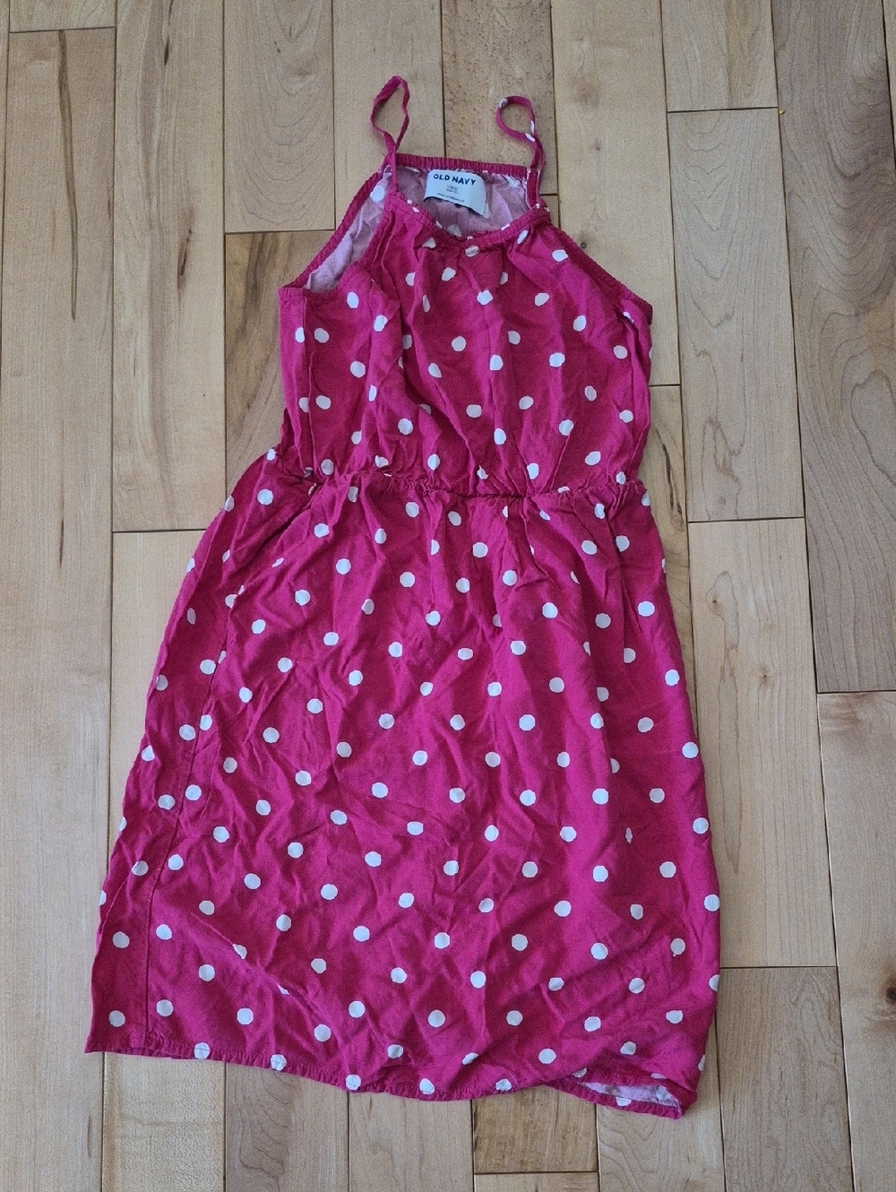 Girls Size 10/12 Old Navy Pink Polka Dot Halter Dress
